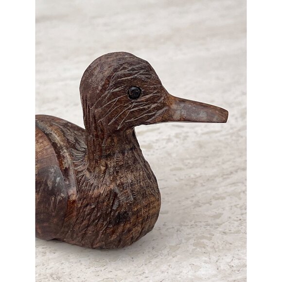 Unknown Other - Wooden Duck Decoy Sculpture Hand Carved Rustic Nautical Decor Vintage Hardwood